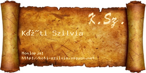 Kóti Szilvia névjegykártya