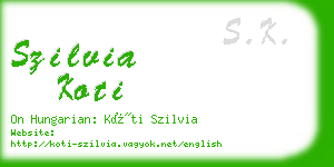 szilvia koti business card